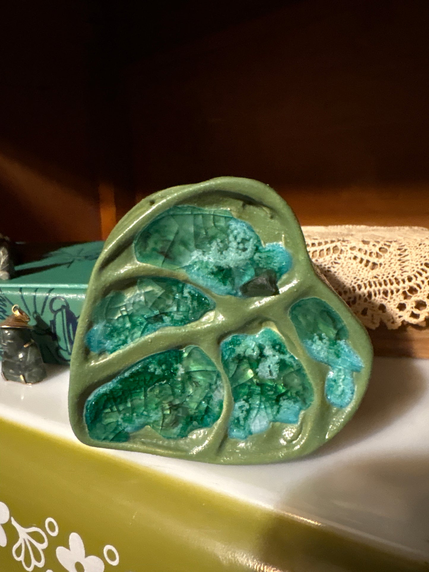 Monstera Leaf Cloisonne Vase