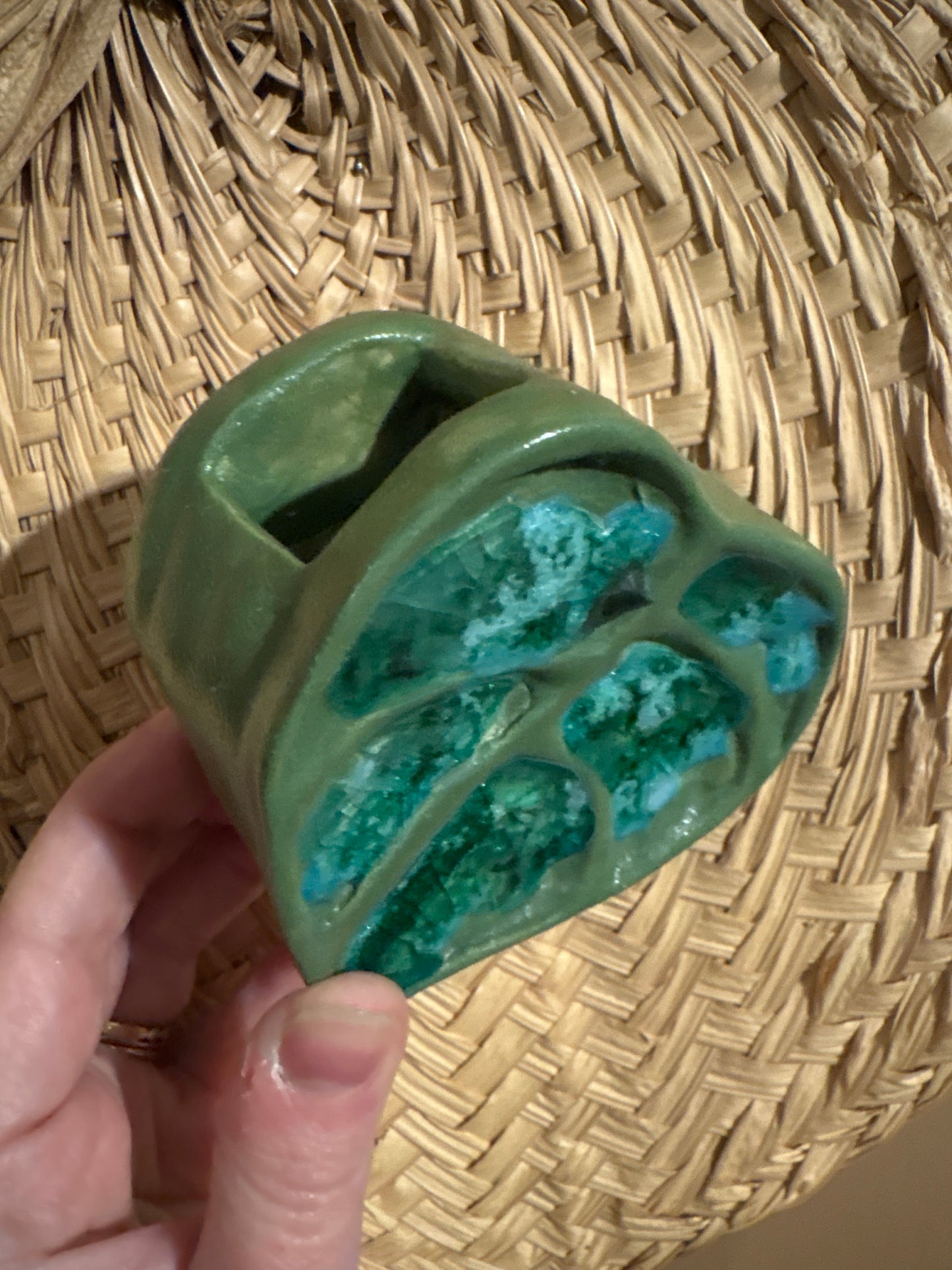 Monstera Leaf Cloisonne Vase