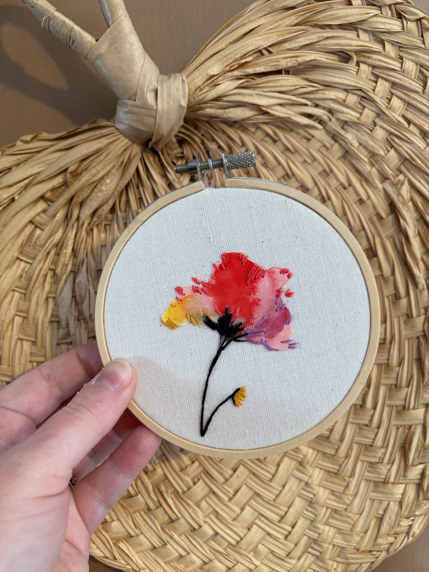 Poppy Painted Embroidery 002